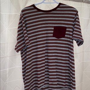 Red and Grey Stripped Shirt
